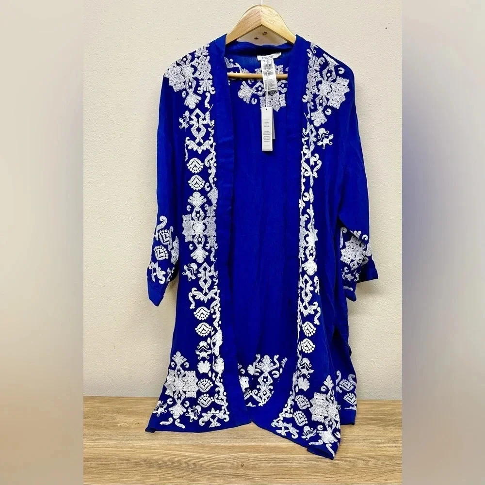 CHICO’S Embroidered Kimono - Size S/M